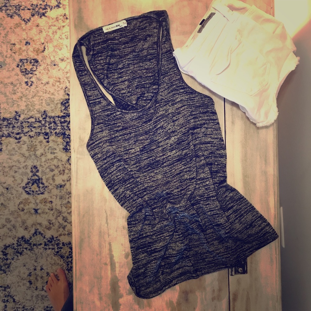 Rag & Bone silky soft gray/black top size XS